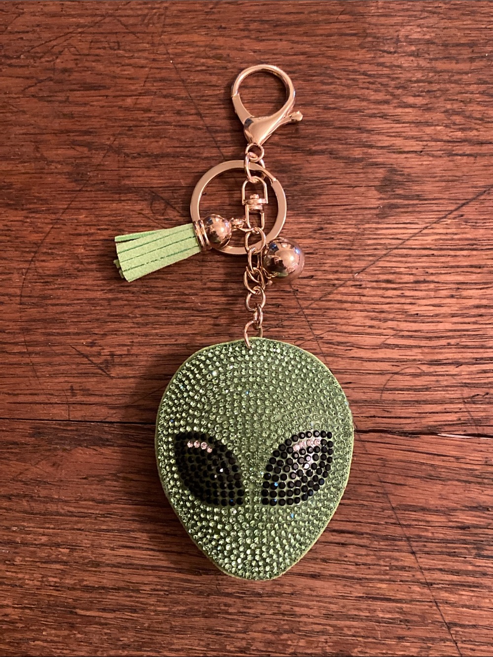 Alien 👽 Purse Charm/Keychain Rhinestone Gold Tone NWOT